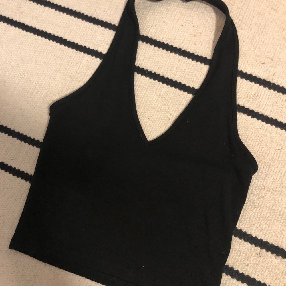 Brandy Melville, Black Halter Top, Crop Top